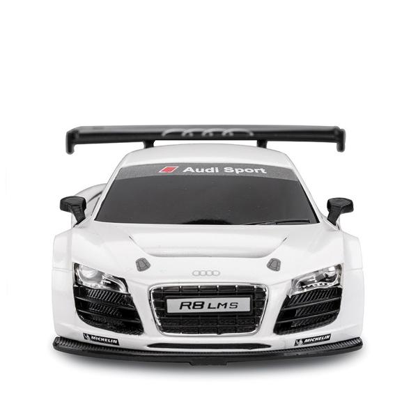 Copilul dumneavoastra se poate juca in voie cu masina cu telecomanda Audi R8 scara 1 la 24 oferita de brandul international Rastar Nicio cursa nu este imposibil de castigat cu acesta masinuta replica oficiala cu licenta a modelului original construita cu mare atentie la detalii Masinuta are proportiile ideale pentru momente pline de distractie si amuzament avand dimensiunile in centimetri dupa cum urmeaza  178683Masinuta functioneaza pe frecventa de 24GAlimentarea se face astfel  