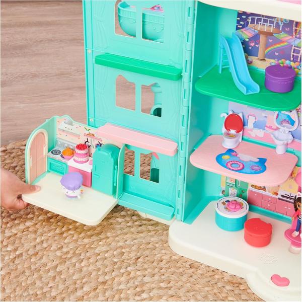 Set camera Deluxe Acest set de joaca magic draguta aduce la viata pentru copii lumea incantatoare a unuia dintre cele mai populare basme Netflix Casa de papusi a lui Gabi Setul include o camera profesionala completa cu o multime de accesorii interesanteCasa de papusi a lui Gabi ii indruma pe copii catre un basm magic unde pot sa o cunoasca pe Gabi si pe prietenii ei &Icircn basm ratacind prin casa lui Gabi ei pot descoperi diferitele camere unde ii asteapta aventuri incitante Casa 