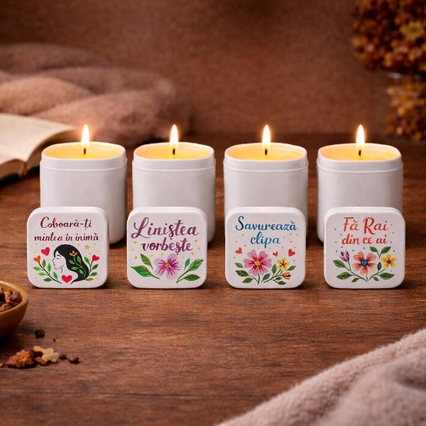 Lumin&259; cald&259; parfum lini&537;titor &537;i c&acirc;teva minute doar pentru tineRecipientul metalic p&259;trat ofer&259; un aer modern &537;i curat iar parfumul floral creeaz&259; o atmosfer&259; calm&259;Lum&acirc;narea este ambalat&259; individual &icirc;ntr-o cutie alb&259; eco cu sistem de autoformarebr 