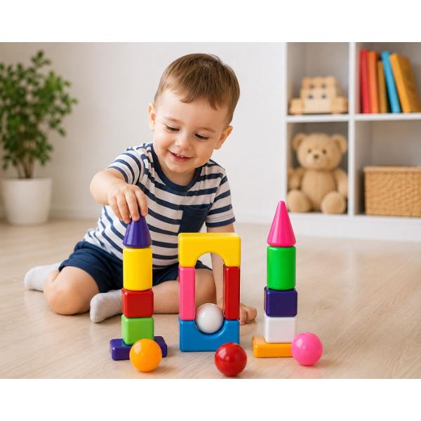 Primele descoperiri in lumea constructiilor incep cu setul colorat &bdquoCity Life Mini Plasa 1&rdquo Acest set este creat special pentru micii exploratori care adora sa construiasca sa experimenteze si sa inventeze propriile creatii Datorita pieselor mari si colorate copilul poate construi cu usurinta turnuri casute arcade si alte structuri interesante dezvoltandu-si imaginatia si creativitatea Jocul cu acest constructor ajuta la dezvoltarea motricitatii fine coordonarii 