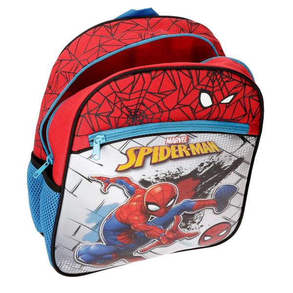 Ghiozdan scoala 42 cm Spiderman Red - bretele ajustabile  ergonomice culoare multicolor cu imprimeu personaj Spiderman 2 compartimente dimensiune 32x42x15 cm material poliester 1 buzunar frontal maner superior 2 buzunare laterale inchidere cu fermoar  Las&259;-l pe Spiderman s&259;-&539;i înso&539;easc&259; copilul în zilele de &537;coal&259; sau în excursii cu aceast&259; colec&539;ie de ghiozdane genti &537;i valize Marvel Ghiozdane pentru 