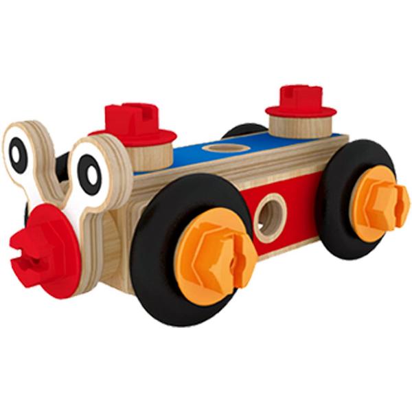 Acest set de 42 de piese si conectori incurajeaza copilul sa construiasca si&hellip iar sa construiasca Posibilitatile de combinare a pieselor sunt infinite lasand copilul sa invete prin incercare stimuland imaginatia si creativitatea Jucaria contine si cateva idei cu care sa incepeti Jucariile sunt realizate din lemn folosind materiale ecologice vopsite in culori atragatoare cu vopsele nontoxice care depasesc cele mai inalte si stricte standarde internationale de siguranta si 