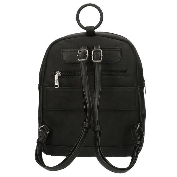 Rucsac calatorie cu bretele ajustabile pentru o purtare confortabila dimensiune 24x28x10 cm capacitate 6 litri 1 compartiment culoare negru material piele ecologica 3 buzunare interioare pentru depozitare accesorii si gadgeturi rucsacul poate fi transportata in mana de maner sau in spate cu ajutorul bretelelor sau adaptat la manerul telescopic al trolerului cu ajutorul benzii adaptabile maner superior inchidere cu fermoar 1 buzunar frontal pentru acces usor la accesorii si 