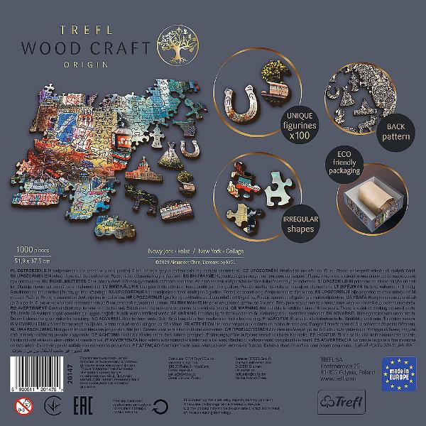 Esti un pasionat de puzzle-uri Puzzle-urile din lemn WOOD CRAFT de la Trefl au fost create doar pentru tine Folosind formatul unic de puzzle si figurile puzzle originale asamblati setul uzzle-urile din lemn cu forme neregulate sunt o alternativa ideala la puzzle-urile traditionale Setul este format din 1000 de elemente printre care au fost ascunse pana la 100 de piese de puzzle in diferite forme Gasirea lor este o mare distractie suplimentara Fiecare piesa de puzzle are un model decorativ 