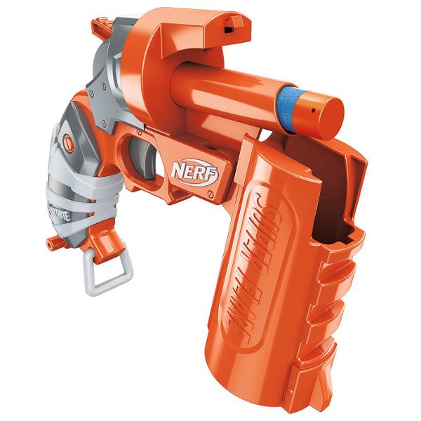 Luati acasa noul Nerf Fortnite Flare de la Hasbro Achizitionati acest lansator minunat cu o tema inspirata de lansatorul de razbunare din jocul video Un lansator de sageti cu spuma foarte special datorita dimensiunii si sagetilor mari cu un sistem de incarcare care deschide lansatorul la jumatate si multe alte surprize Încarcati blasterul coborati zavorul tintiti si lansati spre tinta dvs Distractie si competitie la indemana ta