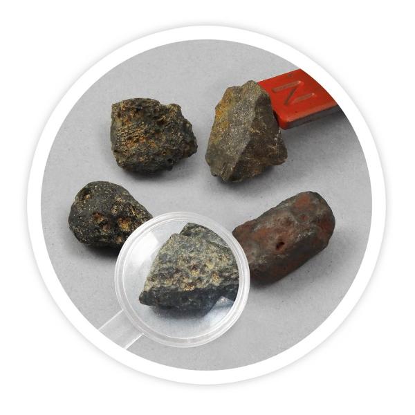 Folose&537;te instrumentele pentru a dezgropa &537;i a observa cinci pietre din spa&539;iu inclusiv un meteorit adev&259;ratInclude o tav&259; pentru s&259;paturi f&259;r&259; mizerie