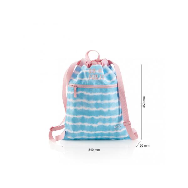 Ghiozdan de tip sac de la Miquelrius este produsul perfect pentru a împacheta papucii &537;i &539;inuta de sal&259; pentru a merge la piscin&259; in excursie la prieteni sau la scoalaAvantajul s&259;u sunt bretelele care spre deosebire sacii cu snurÎn partea de sus a gen&539;ii exist&259; un mâner convenabil - pentru a fi ata&537;at la o biciclet&259; sau pentru a o transportaDimensiuni 34 x 45 x 5 cm