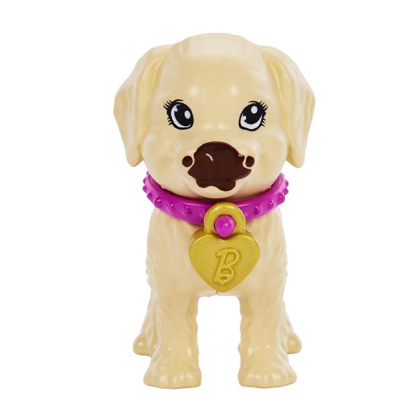 Kitul de adoptie Barbie te invata sa ai grija animale impreuna cu papusa Barbie 2 catelusi accesorii si functie de schimbarea culorii Umple un castron cu apa cu gheata si da-l puiului tau de catel apoi urmareste cum fata lui se &bdquomurdareste&rdquo Foloseste apa fierbinte pentru a o schimba din nou si continua sa te bucuri de acest efect Da-i celui mai mare catelus o sticla plina cu apa rece ca gheata si el va face pipi pe saltea unde tehnologia de schimbare a culorii iti va 
