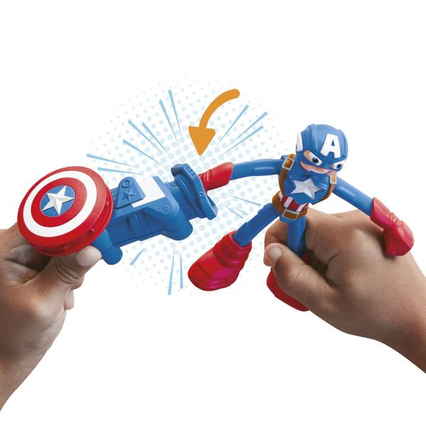 Potriviti imaginatia copiilor cu aceasta figura de actiune Play-Doh Marvel Figura de actiune flexibila de 10 si accesoriile Play-Doh le permit copiilor sa joace povesti epice Imagineaza-ti ca te lupti cu raufacatorii cu instrumente grozave si 2 cutii de compus de modelare Acest kit Play-Doh este excelent pentru cadouri pentru copii pentru fanii figurilor super-eroi activitatilor de arta si mestesuguri si jocului senzorial Acest pachet contine personajul Captain America