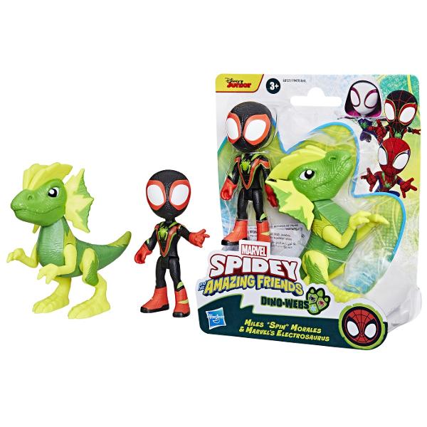 Alaturati-va echipei Spidey in ultimele lor aventuri cu dinosaurii cu acest set de jucarii Marvel Spidey and His Amazing Friends Acest set de figurine de actiune poate incuraja jocurile de aventura mari si imaginative pentru prescolari cu varsta de 3 ani in sus Colecteaza toate personajele si cauta si mai multe jucarii Spidey si prietenii lui uimitori pentru actiunea Dino-Webs pentru slinging web Acest pachet contine figurinele Miles Spin Morales si Marvel&39s Electrosaurus