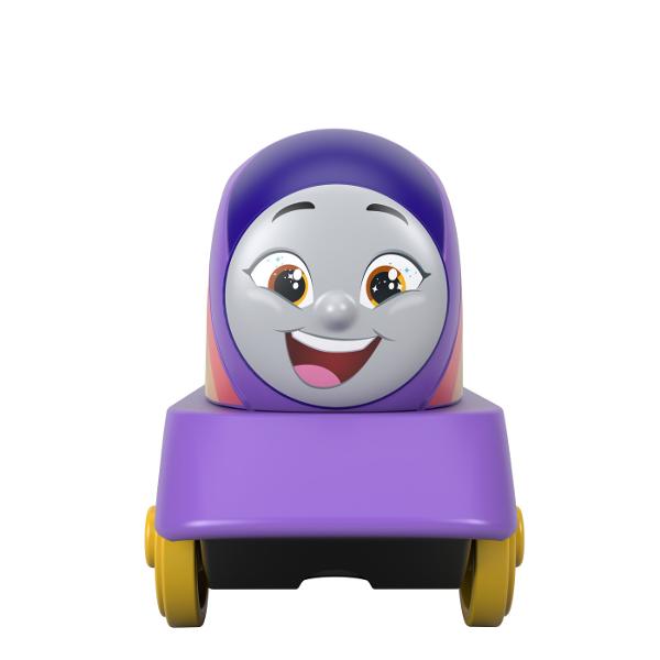 Copiii pot crea nenumarate aventuri pe Insula Sodor din Thomas the Train All Engines Go cu aceste tobogane din plastic de la Fisher-Price Fiecare roller coaster se bazeaza pe un personaj preferat din serie Fiecare personaj se vinde separat si in functie de disponibilitate Compatibil cu toate seturile Thomas the Train Seturile vandute separat si in functie de disponibilitate Acest pachet contine personajul Kana