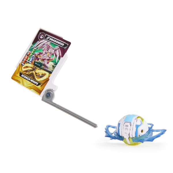 Acest set include 1 Bakugan Atac Special prin Rotire si 2 bile Bakugan de baza plus carti de joc pentru a intra in actiune Foloseste cardul de lansare si cordonul de lansare incluse pentru a activa Bakugan-ul rotitor Combina-ti Bakugan-ul cu ajutorul sistemului de legare a bilelor in mai multe parti Pur si simplu prinde partea de sus a personajului de partea de jos sisau inelul armei Atac Special si pregateste-te de lupta Cu cat colectionezi mai multe cu atat mai multe vei putea 