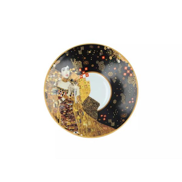 Setul cu ceasc&259; de 230 ml &537;i can&259; de 400 ml din por&539;elan inspirat de celebra lucrare a lui Gustav Klimt – Adele Bloch-Bauer este un cadou rafinat &537;i elegant pentru iubitorii de art&259; Decorat cu detalii 