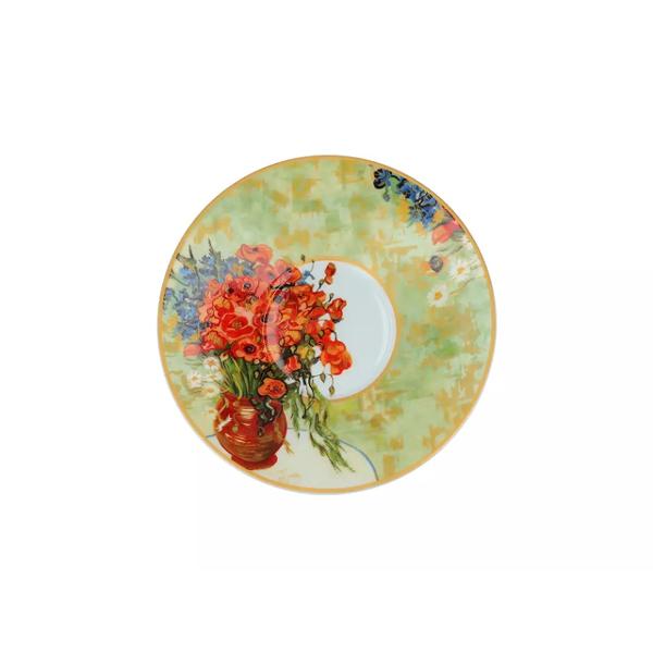 Setul cu ceasc&259; de 230 ml &537;i can&259; de 400 ml din por&539;elan inspirat de celebra lucrare a lui Vincent van Gogh – Maci ro&537;ii &537;i Margarete este o alegere perfect&259; pentru iubitorii de art&259; 