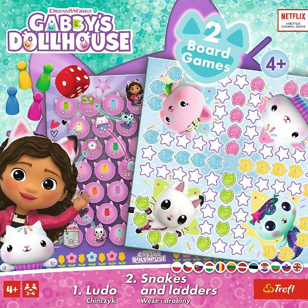 DreamWorks Gabby&39s House 2in1 Ludo si Serpisori &amp Scari Distractie dubla in lumea magica a lui Gabby Intra in universul fermecat al lui Gabby si al prietenilor ei cu acest joc de societate 2in1 care imbina doua dintre cele mai indragite jocuri clasice Ludo si Serpisori si Scari Cu un design vesel si plin de culoare inspirat din seria animata Gabby&rsquos Dollhouse de la DreamWorks acest joc este perfect pentru cei mici si pentru intreaga familie 2 jocuri clasice intr-unul 