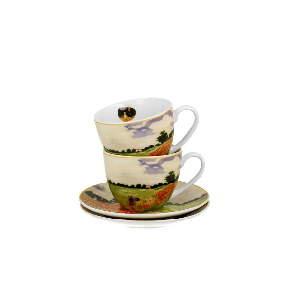 Set cu dou&259; ce&537;ti &537;i farfurioare  POPPY FIELD C Monet din seria Art Gallery  realizate din por&539;elan de calitate superioar&259; caracterizate printr-o culoare alb-crem elegant&259; &537;i natural&259; cu o str&259;lucire delicat&259; precum &537;i o durabilitate excep&539;ional&259;Setul este realizat din por&539;elan alb decorat cu un fragment a 