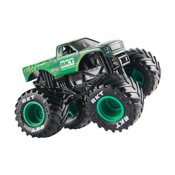 Masina oficiala a spectacolului Monster Jam Un vehicul hiper detaliat fidel eroilor spectacolului cu un aspect agresiv si suspensii realiste pentru a face cascadoriile intr-un mod cat mai spectaculos Macheta este metalica si foarte bine realizata Foarte rezistenta Monster Jam ofera mai multe detalii si grafica decat oricand Cu anvelopele oficiale BKT jante cromate stilizate si un sasiu autentic cu detalii cromate acest camion monstru intruchipeaza stilul si volanul omologului sau din 