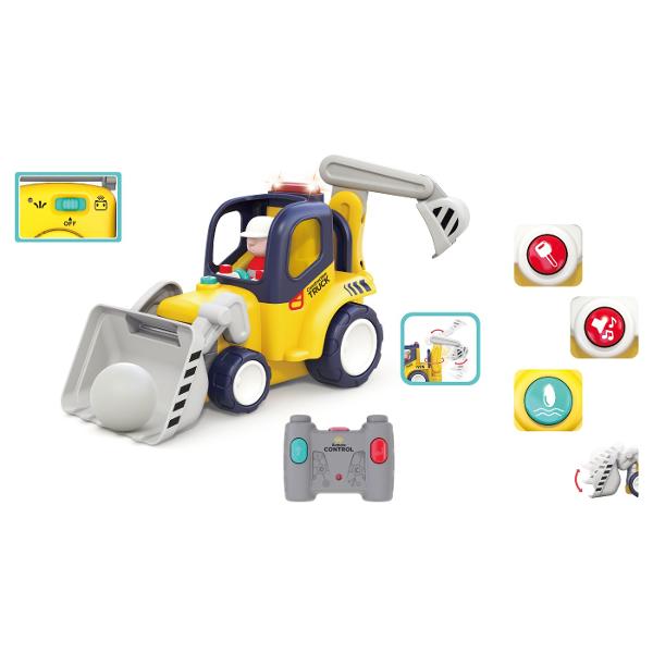 Sa ne distram cu camionul de constructie cu telecomanda de la hola Dispune de 2 moduri de redare mod telecomanda si mod auto Utilizati telecomanda cu 2 butoane pentru a va deplasa inainte a intoarce si a merge inapoi Camionul are parti articulate in miscare si sunete realiste pentru ore intregi de distractie Camion cu scara extensibila si rotativa permite reglarea lungimii inaltimii si directiei scarii prin rotirea rotii Jucaria include echipamente de stingere a incendiilor precum un 