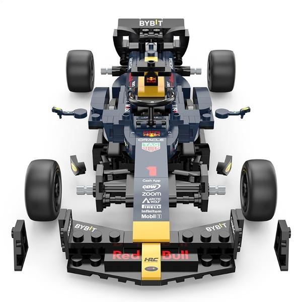 Kitul de constructie Oracle Red Bull Racing RB19 de la Rastar este o jucarie ideala pentru copiii de peste 6 ani si pentru toti fanii Formulei 1 care vor sa recreeze acasa adrenalina curselor Realizat la scara 124 acest model detaliat reproduce fidel monopostul echipei Red Bull Racing cu designul emblematic in culori bleumarin rosu si galben exact ca in sezonul de F1 Setul contine piese din plastic durabil si usor de asamblat oferind o activitate distractiva si educativa care dezvolta 