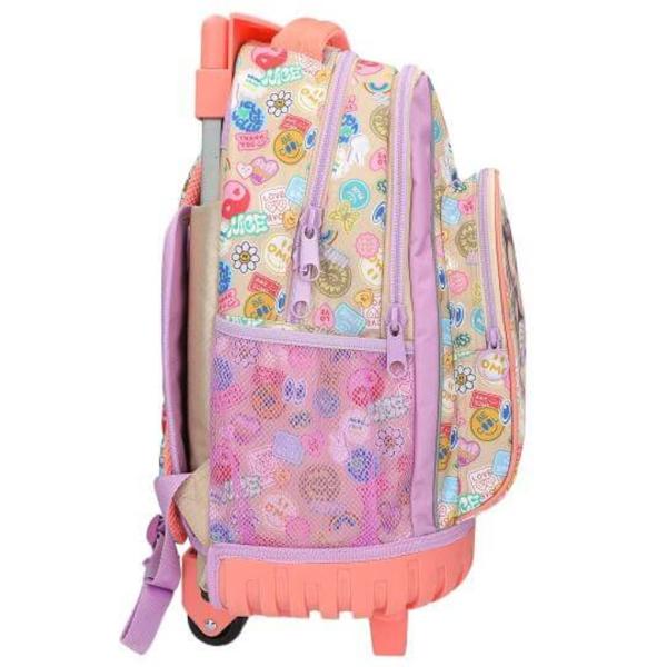 Ghiozdan troller TopModel Girl PowerRucsacul scolar TOPModel este alegerea ideala pentru scoala combinand stilul modern cu functionalitatea Cu un design atractiv in nuante de bej liliac si coral si un imprimeu dublu colorat acest rucsac se remarca prin detalii cool aplicate pe fata laterale si breteleDotat cu un carucior integrat si maner telescopic inaltime extinsa aprox 86 cm rucsacul poate 
