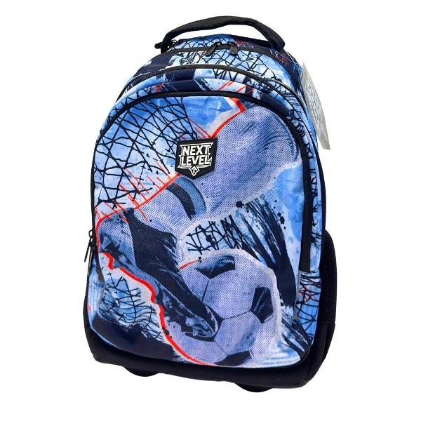 Acest rucsac usor cu forma anatomica pe roti este confectionat din materiale rezistente la apa oferind o solutie ideala pentru transportul echipamentului personal in conditii de siguranta si confort Designul sau ergonomic cu spate buretat si bretele moi ajustabile si buretate asigura o purtare confortabila pe parcursul intregii zileRucsacul are un sistem de troller cu maner telescopic si roti din cauciuc durabil ceea ce faciliteaza transportul Un buzunar impermeabil ascuns 