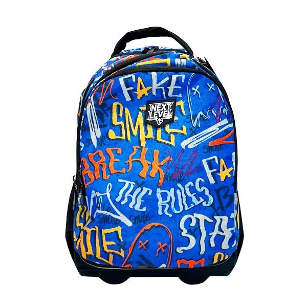 Acest rucsac pe roti usor si cu forma anatomica este realizat din materiale rezistente la apa Designul sau este captusit respirabil si ergonomic oferind confort maxim in utilizare In partea inferioara se gaseste un buzunar impermeabil ascuns care protejeaza rotile pastrand curatenia atunci cand este purtat pe spateCaracteristici specialeSistem de troller cu maner telescopic si roti din cauciuc durabile pentru transport 