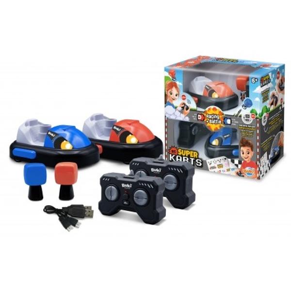 Concurs sau lupt&259; la interior cu dou&259; karturi personalizabileDou&259; moduri de joc- Curs&259; Creeati-va propriul circuit &537;i &icirc;ntreceti-va pentru a fi cel mai rapid- B&259;t&259;lie Love&537;te kartul pentru a-&539;i elimina adversarulTelecomand&259; de 24 GHz Raz&259; de ac&539;iune 25 mInclude 2 karturi 2 &537;oferi 2 telecomenzi cablu USB &537;i 1 foaie cu instruc&539;iuniVarsta 