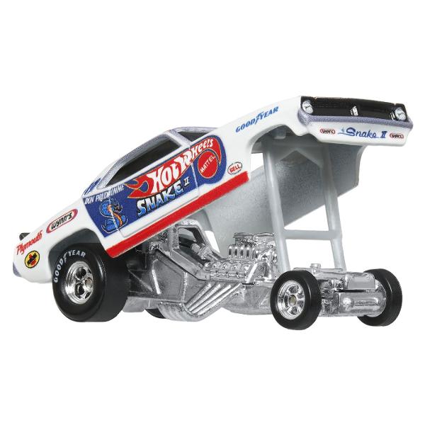 Fiecare masina metalica a duoului la scara 164 este realizata cu atentie cu anvelope Real Riders un sasiu metalic si decoratiuni autentice si detaliate Cu cate 2 masini in fiecare set pasionatii de masini au doua sanse sa-si gaseasca preferatele si sa inceapa sau sa-si extinda colectia Acest pachet contine 2 masinute metalice Hot Wheels PLYMOUTH CUDA FC 72 SI ROBN PINKS