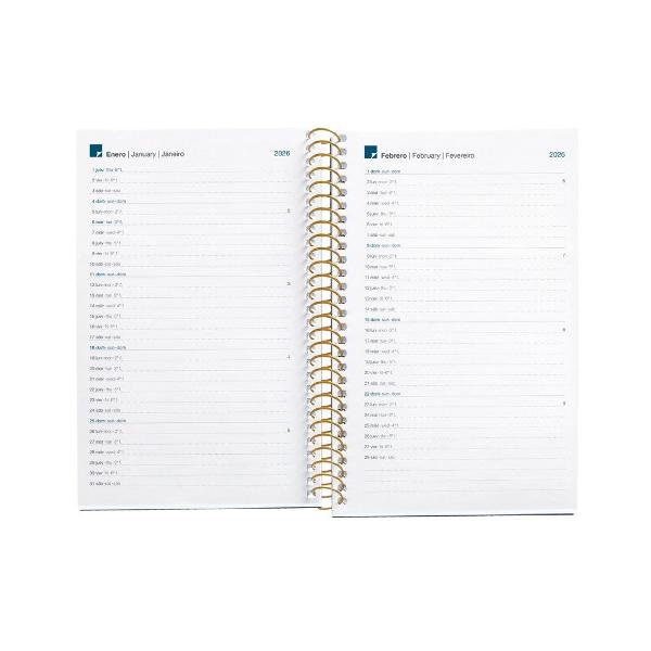 Agenda cu spira Miquelrius Activa 117x182 mm datata zilnic Leopard Natura MR38525