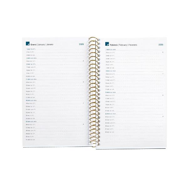 Agenda cu spira Miquelrius Activa 117x182 mm datata saptamanal Daisies Natura MR38528
