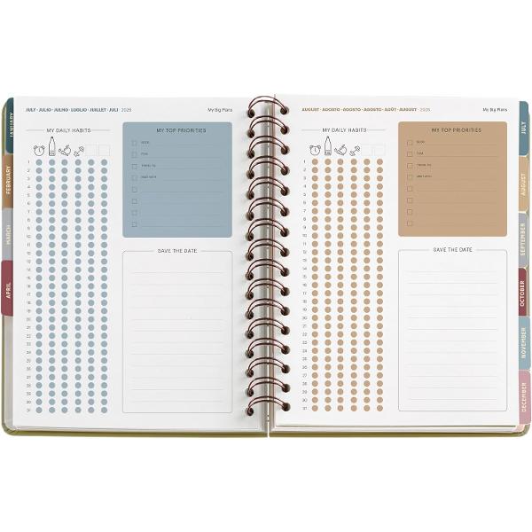 Agenda cu spira Miquelrius Plus 160x218 mm datata saptamanal Bouquet Arno Dufour MR34568