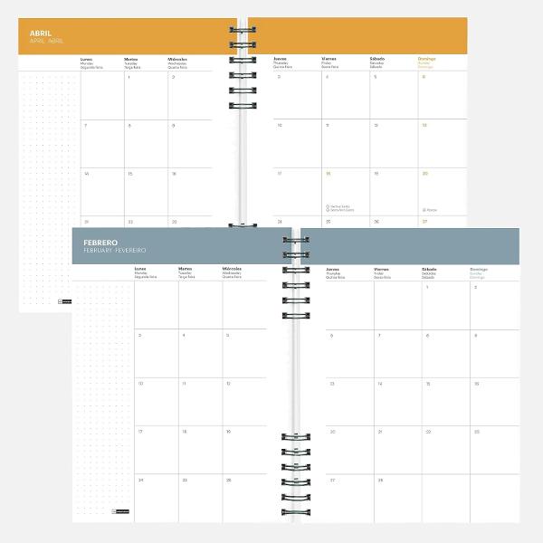 Agenda cu spira Miquelrius Plus 164x218 mm datata zilnic Navy Back to Basics MR34558