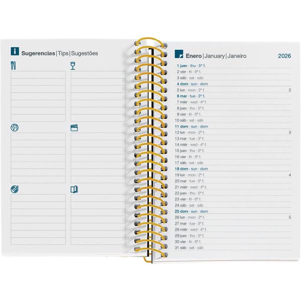 Agenda cu spira Miquelriua Caddy 80x120 mm datata zilnic Polka Dots MR39162&nbsp;