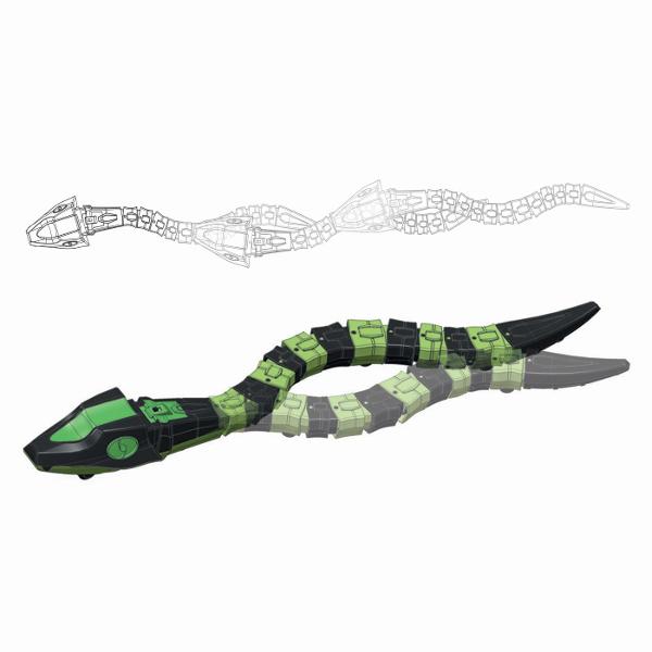 Un sarpe robot fascinant de asamblat care se misca asemenea unuia viu oferind o experienta de joc unica si captivanta Cu o lungime impresionanta de aproximativ 40 cm acest sarpe robot aduce o interactiune realista si plina de surprize Dupa asamblarea partilor superioare si inferioare si activarea motorului robotul incepe sa se tarasca agil in jurul copilului alunecand chiar si prin cele mai mici colturi exact ca un sarpe adevarat Datorita structurii modulare si motorului performant 