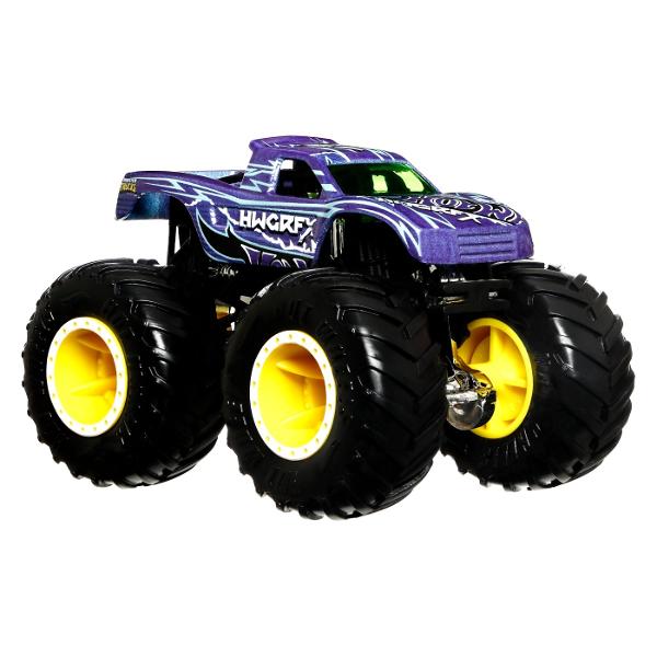 Camioanele Hot Wheels Monster Trucks 164 Color Shifters Trucks ofera zdrobire si prabusire cu bonusul a doua decoruri pe un singur camion Pur si simplu scufundati camionul Color Shifters in apa rece ca gheata pentru a-si schimba in mod magic aspectul initial apoi schimbati-l inapoi scufundandu-l in apa calda Repetati procesul de mai multe ori pentru a alterna modelele Avand la dispozitie atat de multe Camioane Monster Color Shifters minunate copiii vor dori sa le adune pe toate Fiecare se 