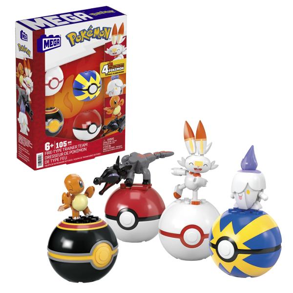 Construieste-ti propria ta echipa de tip Foc incluzand fetele cunoscute Litwick Charmander Scorbunny si SalanditFotografiaza-i si expune-i cu ajutorul celor 4 bile Pok&eacute Balls cu 4 spiteAceste figurine de constructie contribuie la dezvoltarea creativitatii si a abilitatilor de rezolvare a problemelor