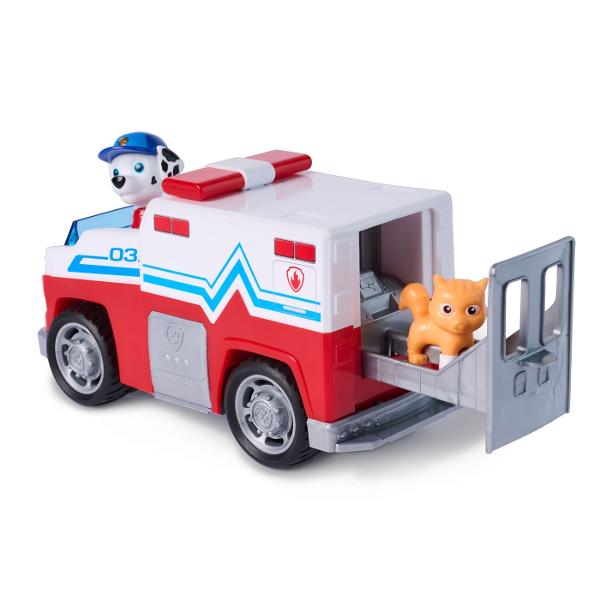 PATRULA CATELUSILOR CAUTARE SI SALVARE SET FIGURINA SI VEHICUL este un set de joaca inspirat din aventurile echipei de salvare concepute pentru copiii de peste 3 ani Fiecare set include un personaj indragit din Patrula Catelusilorl si vehiculul sau specific de interventie realizat in culori autentice si cu detalii fidele serialului animat Vehiculul este prevazut cu roti functionale si elemente mobile oferind o experienta de joaca dinamica si interactiva Figurina este articulata si usor de 