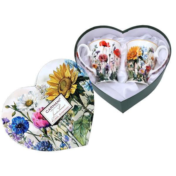 Set deosebit format din 2 c&259;ni din por&539;elan fin cu o capacitate de 280 ml fiecare decorate cu un elegant motiv &bdquo;Flori S&259;lbatice&rdquo; semnat de artista Laura Lozano Designul delicat inspirat din frumuse&539;ea naturii aduce &icirc;n prim-plan flori colorate &537;i detalii artistice care transform&259; fiecare moment de relaxare &icirc;ntr-o experien&539;&259; pl&259;cut&259;C&259;nile 