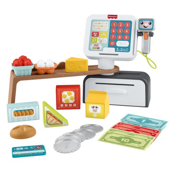Invatare prin joaca  cate un bip pe rand Bine ati venit in cel mai incantator magazin din oras  unde imaginatia intalneste educatia Casa de marcat Fisher-Price Laugh &amp Learn Count &amp Shop transforma cumparaturile simulate de zi cu zi intr-o aventura vesela plina de muzica lumini si invatare Conceputa pentru copii mici si prescolari aceasta jucarie interactiva introduce micutii cursanti in lumea numerelor literelor culorilor formelor si abilitatilor sociale in cel mai jucaus 