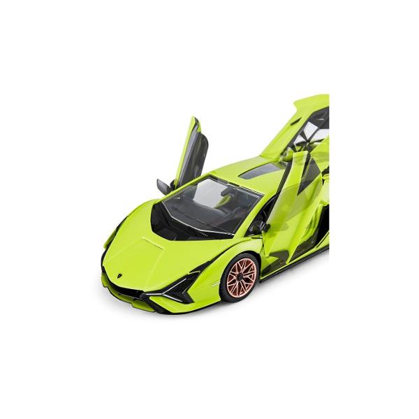 Kitul de Asamblare RC LAMBORGHINI SIAN FKP 37 de la Rastar este o jucarie inovatoare si captivanta perfecta pentru copiii de peste 8 ani si pasionatii de masini Acest set DIY ofera o experienta interactiva completa permitand utilizatorului sa construiasca pas cu pas o replica detaliata a celebrului model LAMBORGHINI SIAN FKP 37 la scara 118 Kitul contine 72 de piese din plastic usor de imbinat precum si o telecomanda performanta ce functioneaza pe frecventa de 24 GHz asigurand un control 