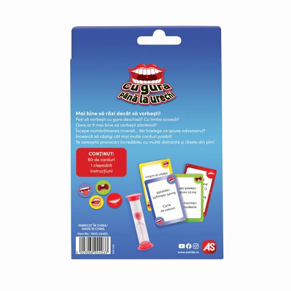 Jocul include 60 de carti 1 clepsidra Brosura de instructiuni