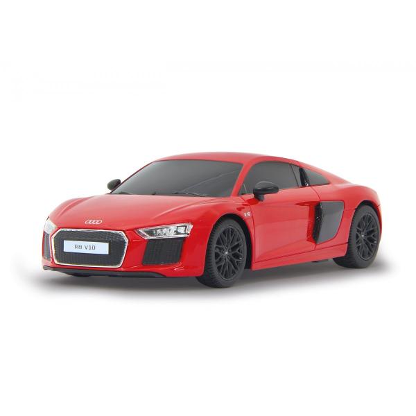 Copilul dumneavoastra se poate juca in voie cu masina cu telecomanda Audi R8 scara 1 la 24 oferita de brandul international Rastar Nicio cursa nu este imposibil de castigat cu acesta masinuta replica oficiala cu licenta a modelului original construita cu mare atentie la detalii Masinuta are proportiile ideale pentru momente pline de distractie si amuzament avand dimensiunile in centimetri dupa cum urmeaza  1899252Masinuta functioneaza pe frecventa de 24GAlimentarea se face astfel  