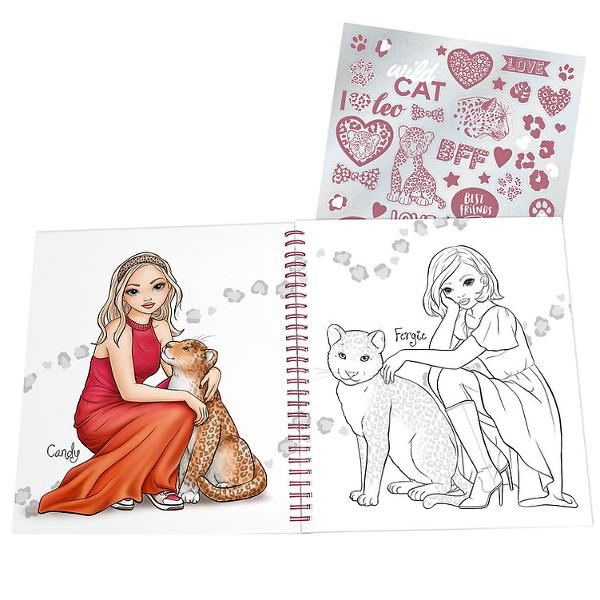 The spiral-bound TOPModel colouring book all about the cool animal trend Leo 40 colouring pages with stylish model motives and cute kittens The eye-catcher is the cute baby leopard appliqu&eacute; on the cover Also included a sticker sheet to embellish the artwork