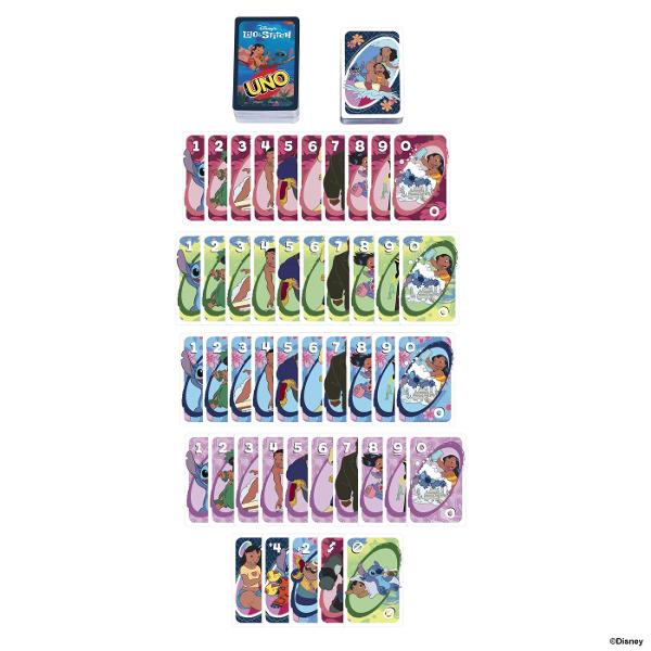 Joc De Carti UNO Disney Lilo Stitch aduce distractia jocului clasic UNO intr-o editie tematica inspirata din universul Disney Lilo &amp Stitch Cartile sunt decorate cu ilustratii colorate ale personajelor indragite iar jocul pastreaza regulile rapide si usor de invatat potriveste cartile dupa culoare sau numar si foloseste cartile speciale pentru a schimba cursul jocului Editia include si o regula speciala tematica care adauga mai multa actiune si distractie fiecarei runde Produsul este 