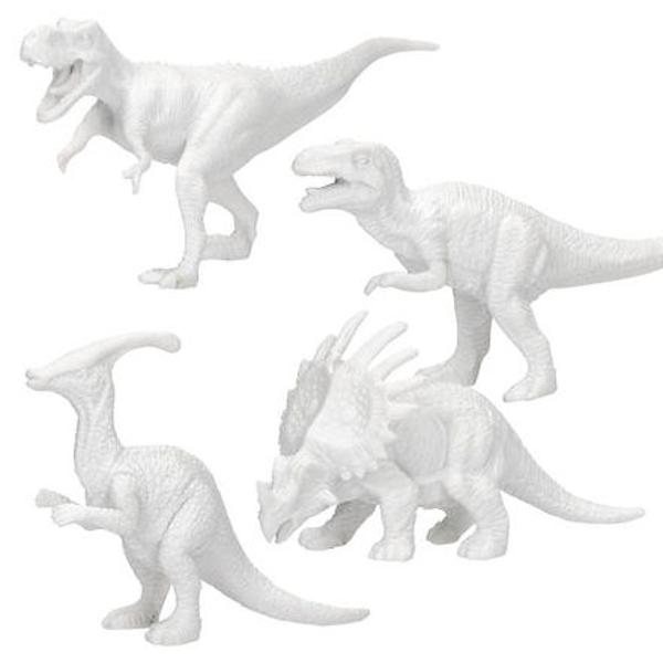 Coloreaz&259;-&539;i dinozaurul Cele patru figurine dinozaur albe T-rex Gigantosaurus Styracosaurus Parasaurolophus realizate din plastic u&537;or flexibil pot fi f&259;cute &537;i mai interesante cu vopselele acrilice maro portocaliu verde ro&537;u galben albastru incluse &icirc;n set Include o pensul&259; fin&259; o palet&259; de culori cu &537;ase matri&539;e &537;i instruc&539;iuni ilustrate Distrac&539;ie creativ&259; cu care s&259; te joci ulterior