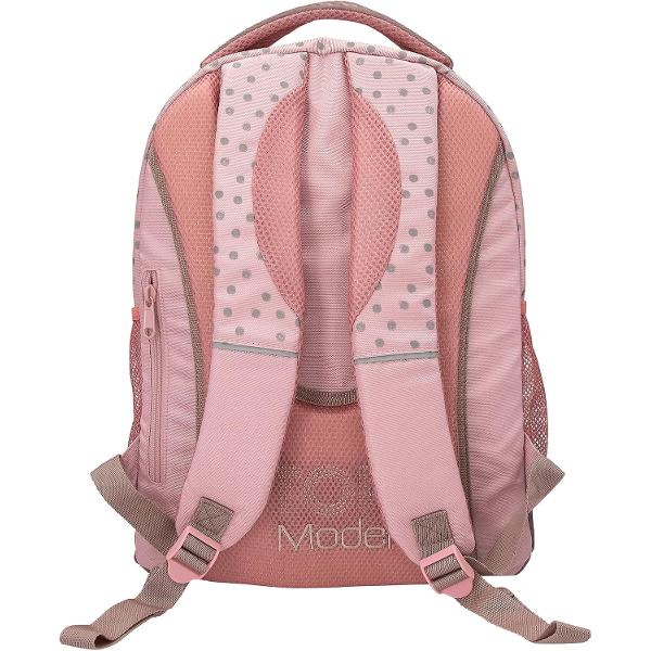 Rucsac pentru fete la &537;coal&259; timp liber c&259;l&259;torii &537;i via&539;a de zi cu ziDesign TOPModel Dots de la Depesche &ndash; &icirc;n roz cu motiv de model model cu buline &537;i sclipicispan 
