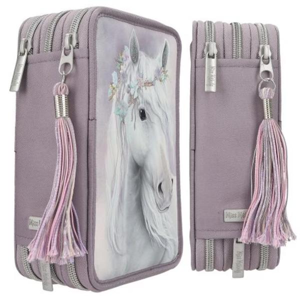 PENAR&nbsp;ECHIPAT FANTASY HORSES -&nbsp;MISS MELODYProducator&nbsp;DepescheCod produs&nbsp; 13126Varsta&nbsp; 6 ani Dimensiuni pachet&nbsp;20 x 13 x 75 cmGreutate&nbsp; 061 kg&nbsp;Trusa Miss Melody in mov deschis are in fata un motiv mare de cal cu o coroana de flori in coama si detalii cu 