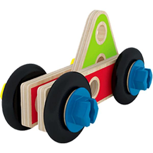 Acest set de 42 de piese si conectori incurajeaza copilul sa construiasca si&hellip iar sa construiasca Posibilitatile de combinare a pieselor sunt infinite lasand copilul sa invete prin incercare stimuland imaginatia si creativitatea Jucaria contine si cateva idei cu care sa incepeti Jucariile sunt realizate din lemn folosind materiale ecologice vopsite in culori atragatoare cu vopsele nontoxice care depasesc cele mai inalte si stricte standarde internationale de siguranta si 