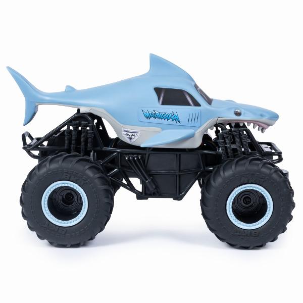 Megalodon oficial Scala 1 24 Megalodon este un camion oficial Monster Jam Din adancul oceanului preistoric se ridica telecomanda pentru Megalodon scara 124 din Monster Jam oficiala complet noua Acest pradator puternic se dezlantuie pentru a face cascadorii epice accidente nebunesti si lovituri brutale Din adancurile oceanului preistoric se ridica noul Monster Jam Megalodon RC in scara 124 Acest pradator puternic este pe cale de a efectua cascadorii epice cu 24 GHz puteti executa pana la 