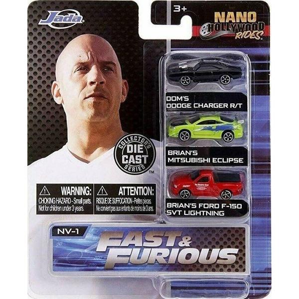 Apel pe to&539;i fanii Fast & Furious Acum pute&539;i ob&539;ine un pachet de 3 ma&537;ini din filmePachetul con&539;ine trei modele nano-die Dodge Charger RT al lui Dom Mitsubishi Eclipse al lui Brian &537;i Ford F-150 SVT Lightning al lui Brina Jada produce vehicule &537;i obiecte de colec&539;ie autentice &537;i modelate - adesea inspirate de cele mai populare tendin&539;e &537;i m&259;rci cum ar fi Transformers &537;i Fast and 